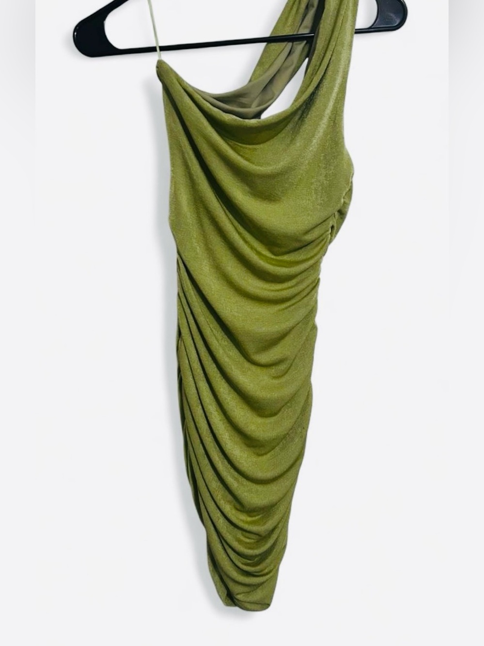 superdown Green One-Shoulder Ruched Mini Dress - Picture 5 of 5